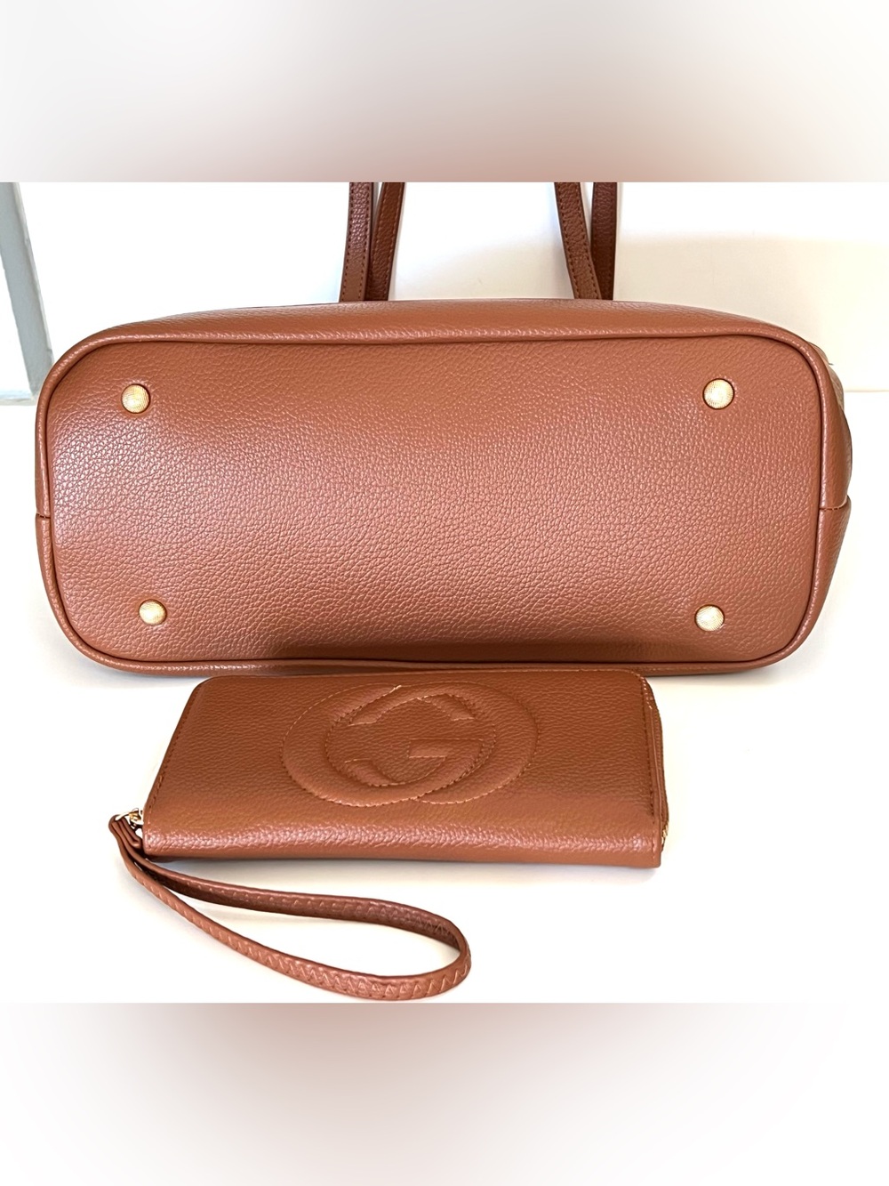 No Brand Fashion GC Tan Tote Bag With Matching Continental Wallet NWT - Picture 4 of 13